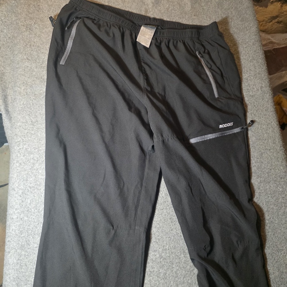 Mocoly Zipper Pocket Black Track Pants Men's XXL C1